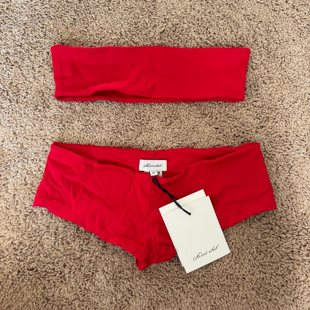 NWT Red Fanci Club Unnecessary Need Bikini Set